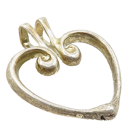 SHUBE 925 Sterling Silver  Vintage Open Love Heart Pendant (OPENS)  PT7015