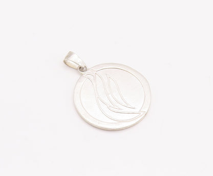 925 Sterling Silver Vintage Pendant Minimalist Carved Swirl Design  PT23224