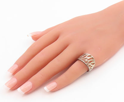 925 Sterling Silver Vintage Ring Minimalist Abstract Cutout Band  Sz 7  RG35709
