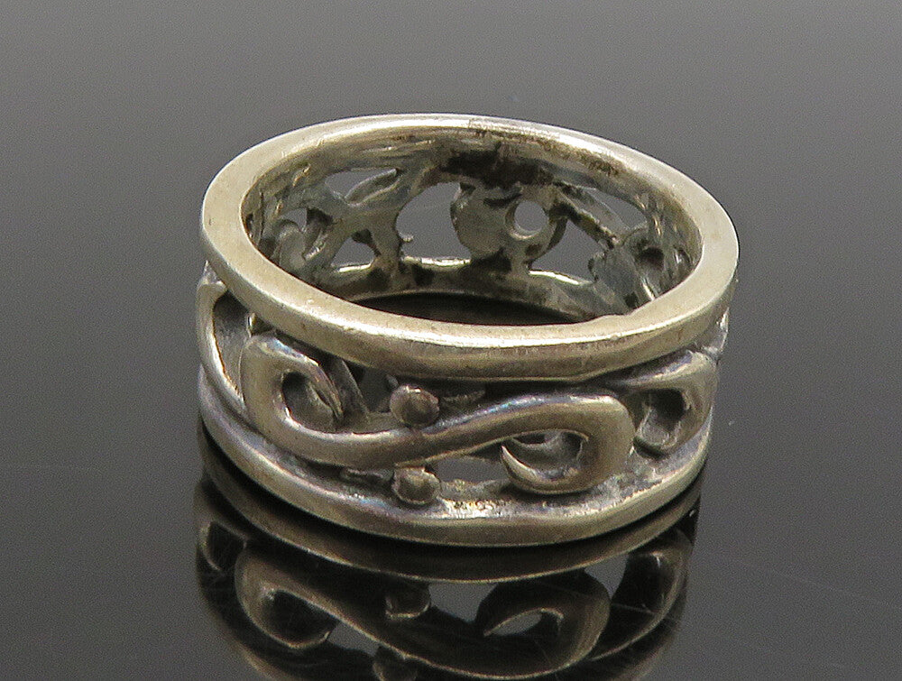 925 Sterling Silver  Vintage Vine Swirl Eternity Band Ring Sz 8.5  RG24416