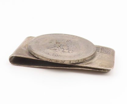 925 Sterling Silver Vintage Money Clip CHASE MEXICO Etched Eagle Coin  TR4216