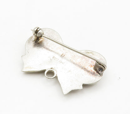 925 Sterling Silver  Vintage Hollow Bow Tied Ribbon Smooth Brooch Pin  BP5958