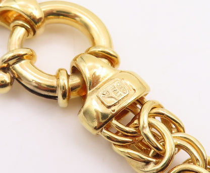 925 Sterling Silver Vintage Necklace Gold Plated Intricate Byzantine Link NE4766