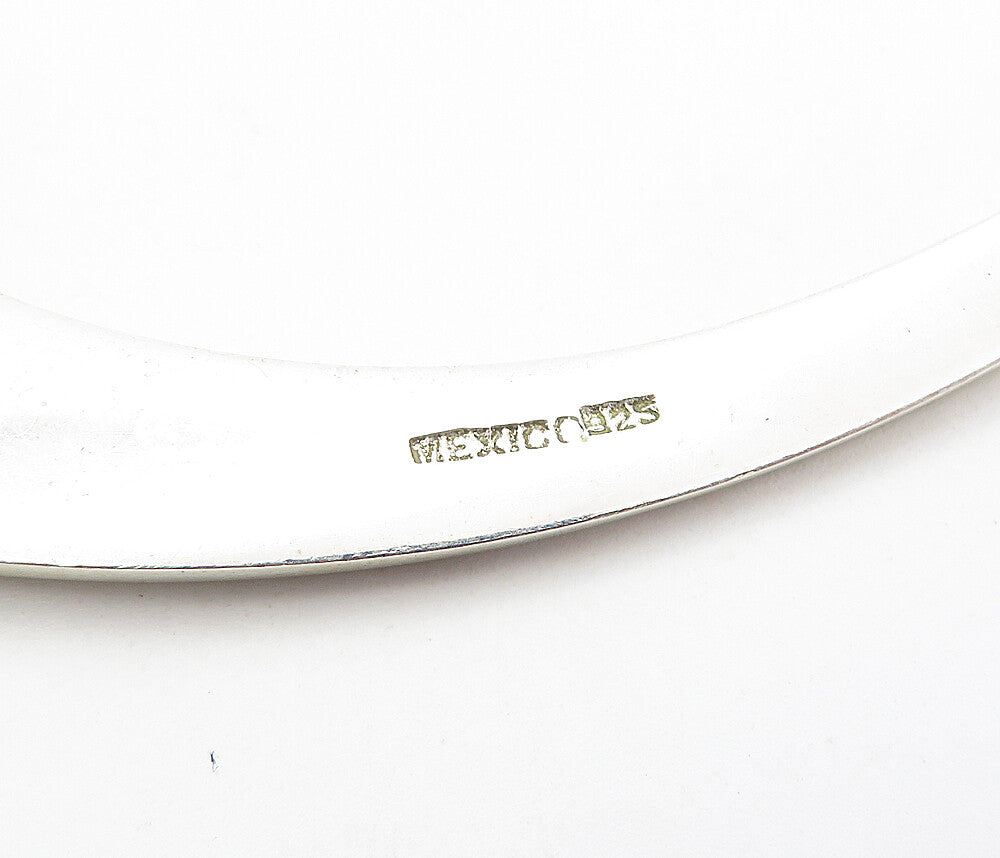 MEXICO 925 Sterling Silver  Vintage Shiny Polished Collar Necklace  NE1492
