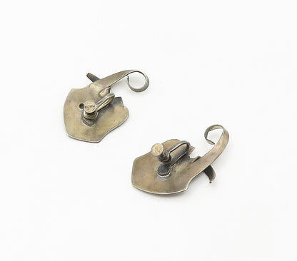 925 Sterling Silver  Vintage Elephant Head Non Pierce Earrings  EG8718