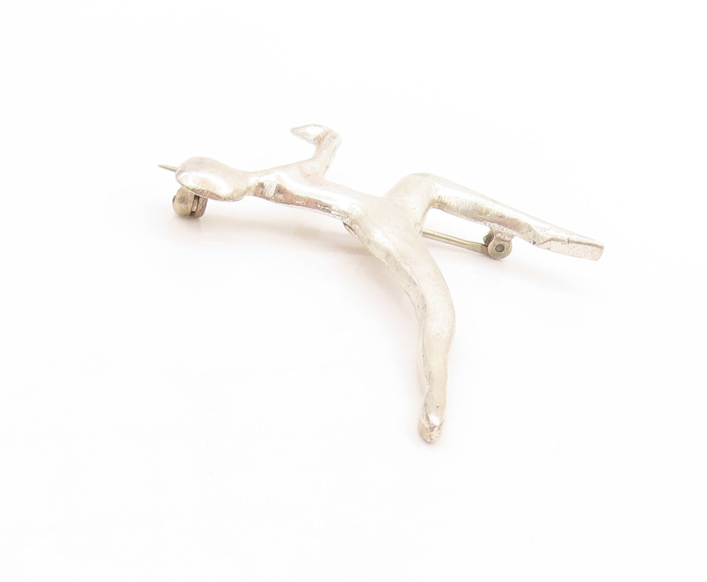 925 Sterling Silver Vintage Brooch ANTONIA PINEDA Gymnast Figural Pin  BP11907