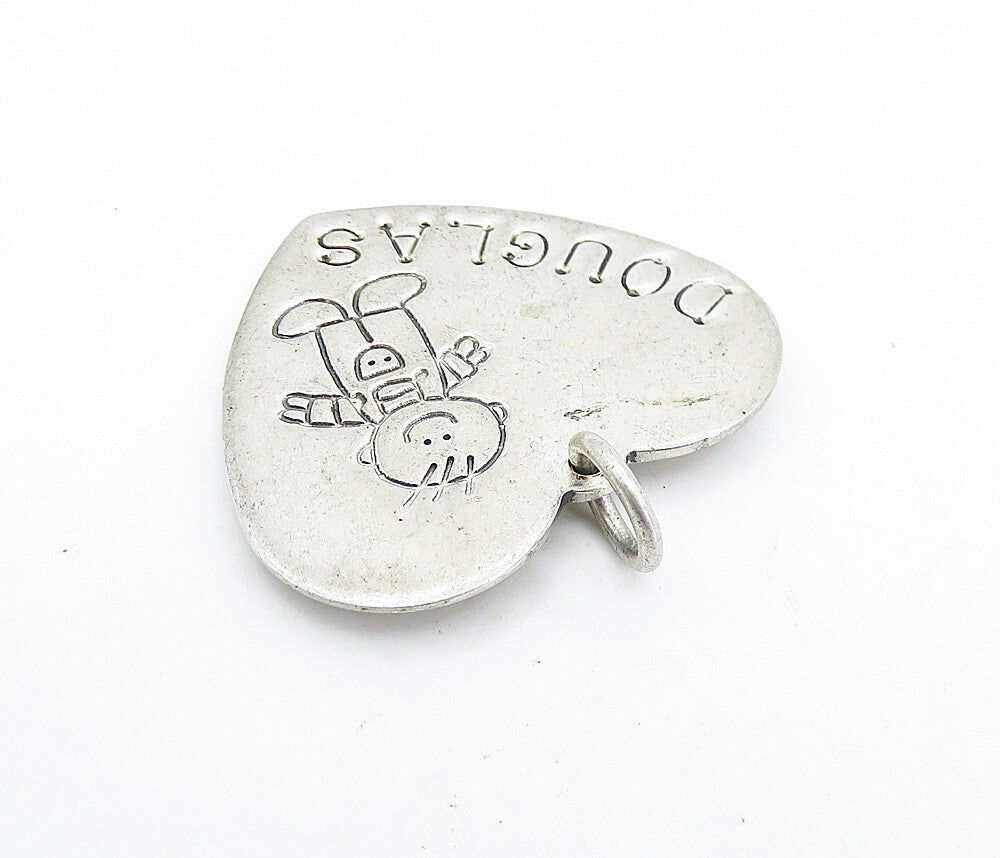 LUCY ANN 925 Sterling Silver Vintage Little Boy Douglas Name Pendant PT4897