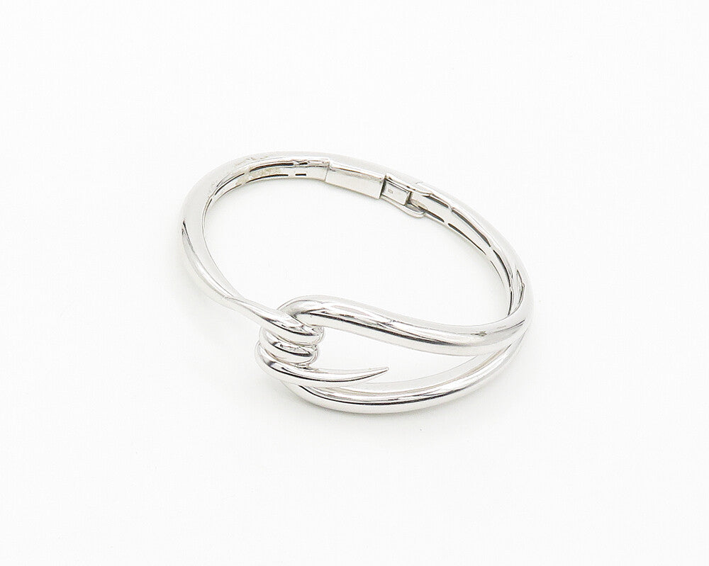 SW 925 Silver & 10K GOLD  Shiny Polished Pointed Loop Cuff Bracelet  BT7209