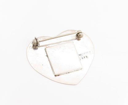 925 Sterling Silver Vintage Brooch I Love Mom Etched Heart  BP11742