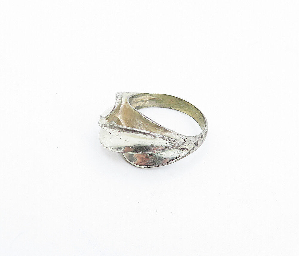 925 Sterling Silver  Vintage Shiny Concave Dome Design Band Ring Sz 5  RG4244