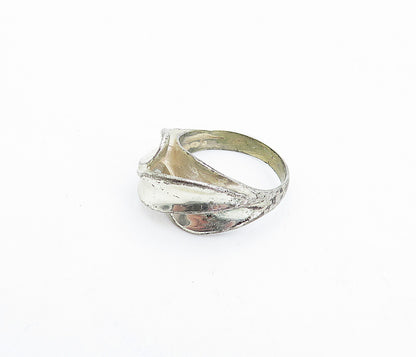 925 Sterling Silver  Vintage Shiny Concave Dome Design Band Ring Sz 5  RG4244