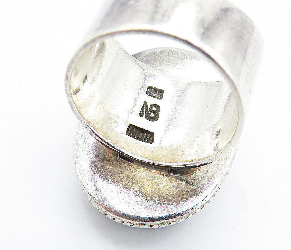 NICKY BUTLER 925 Silver  Vintage Druzy Stone Twist Cocktail Ring Sz 8  RG6417