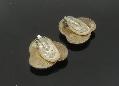MEXICO 925 Sterling Silver  Vintage Hollow Swirl Non Pierce Earrings  EG10566