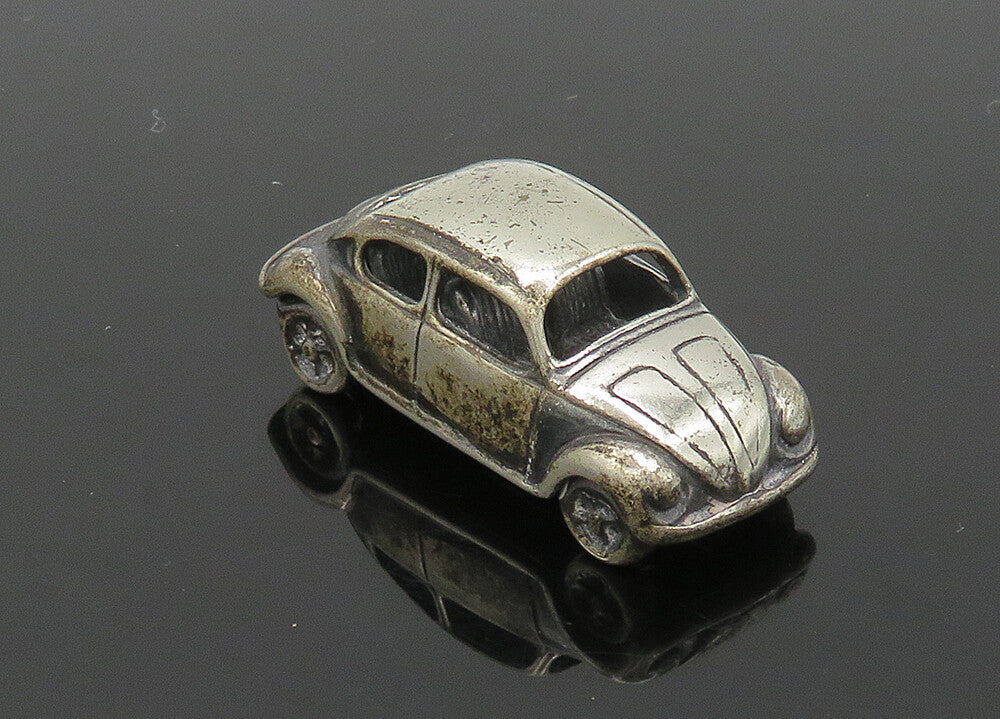 925 Sterling Silver  Vintage Dark Tone Shiny Buggy Toy Car Trinket  TR2802