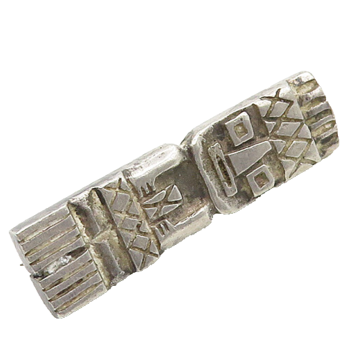 925 Sterling Silver  Vintage Dark Tone Traditional Statue Brooch Pin  BP7305