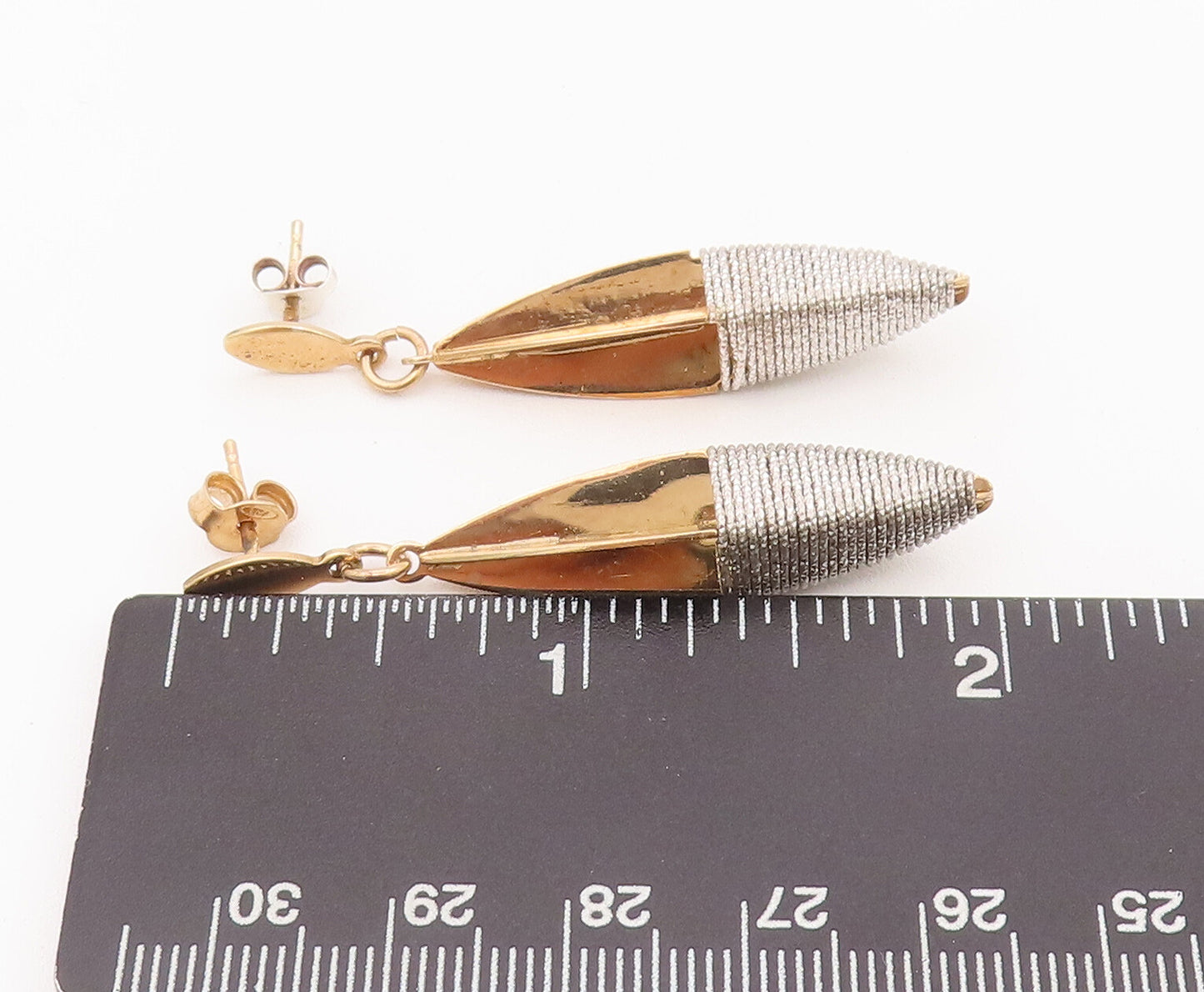 925 Sterling Silver Vintage Earrings Designer X Plates Sparkling Roped  EG12917