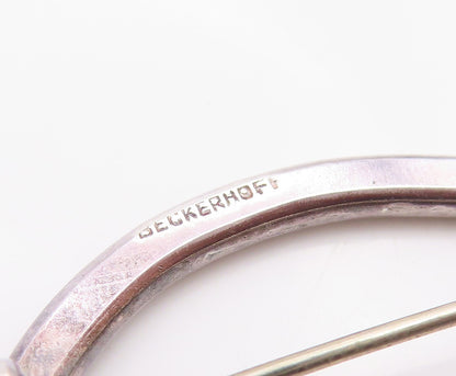 BECKERHOFF 925 Silver Vintage Minimalist Hammered Outline Brooch Pin  BP9788