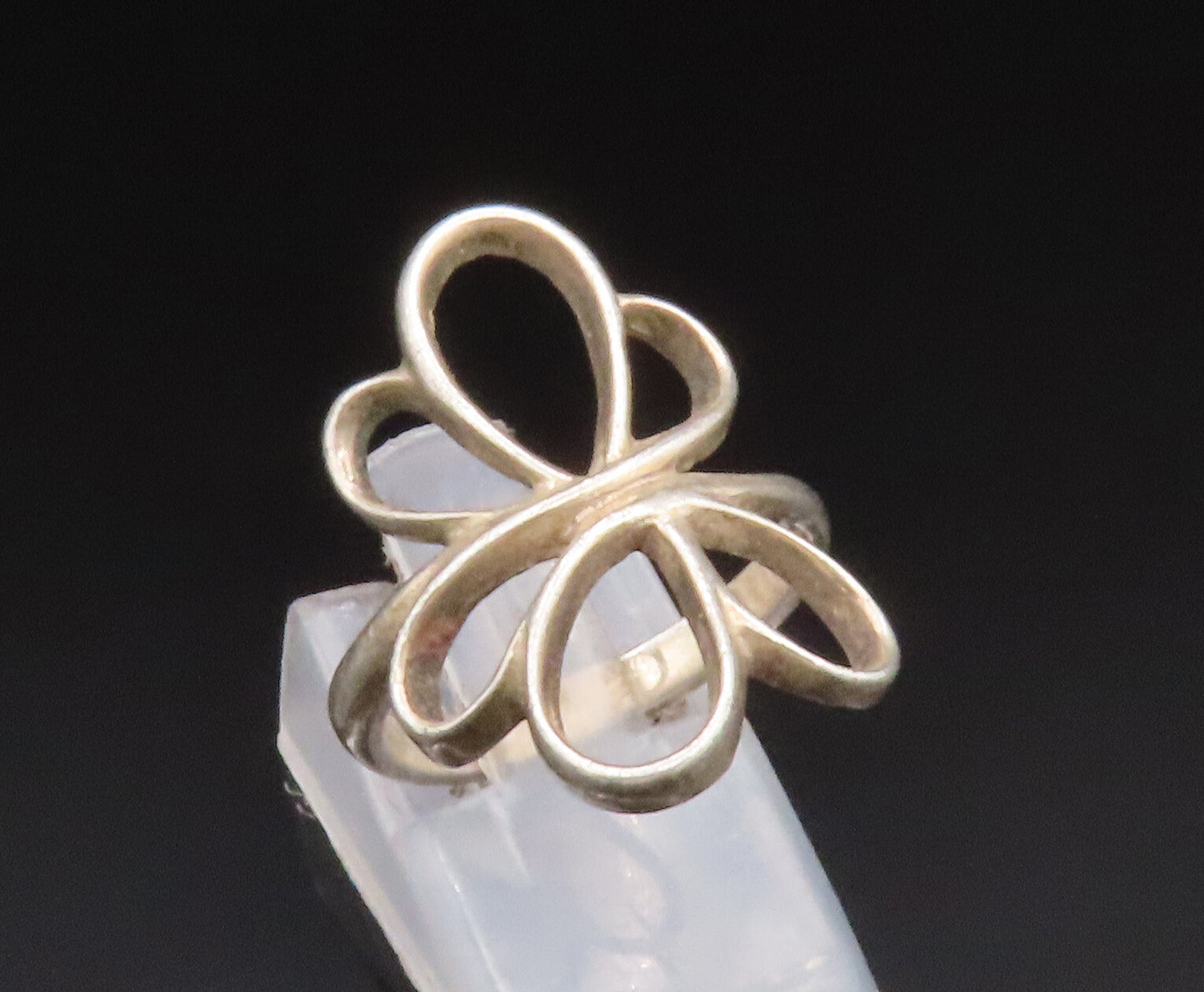 925 Sterling Silver  Vintage Open Twisted Butterfly Motif Ring Sz 6.5  RG25040