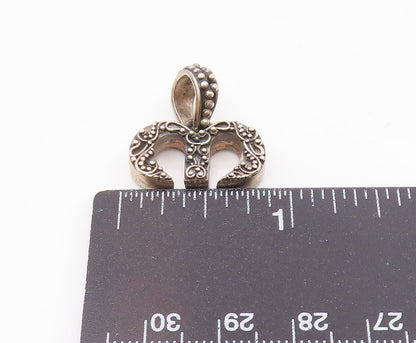 925 Sterling Silver  Vintage Oxidized Swirl Detail Drop Pendant  PT16004