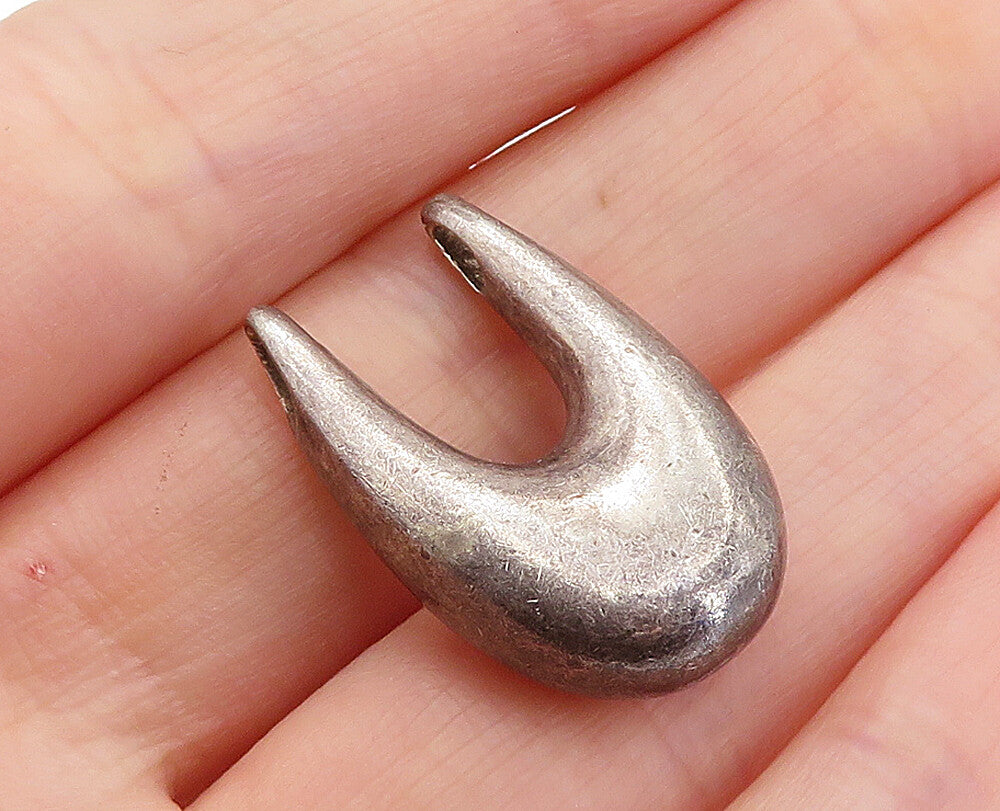 SPAIN 925 Sterling Silver  Vintage Dark Tone UShaped Slide Pendant  PT4347