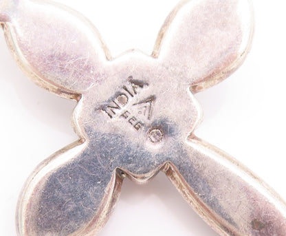 925 Sterling Silver Vintage Pendant SILPADA Faux Pearl Beaded Cross  PT22892