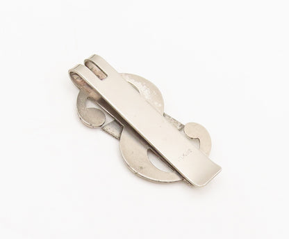925 Sterling Silver  Vintage Carved Cutout Dollar MPA Solid Money Clip  TR3609
