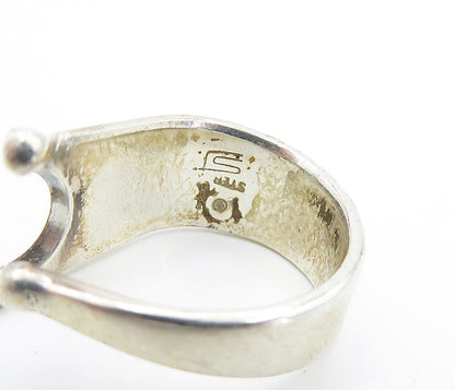 DESIGNER 925 Silver  Vintage Petite Modernist Design Band Ring Sz 6  RG7689