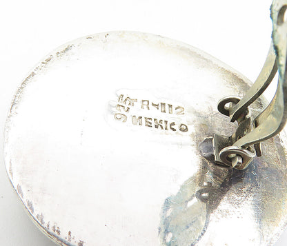 MEXICO 925 Sterling Silver  Vintage Swirl Dome Non Pierce Earrings  EG4577