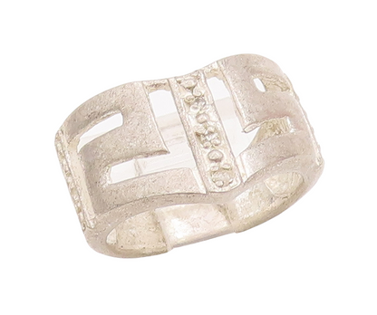 925 Sterling Silver Vintage Ring DAVID SIGAL Designer L Cutout  Sz 7 RG28992