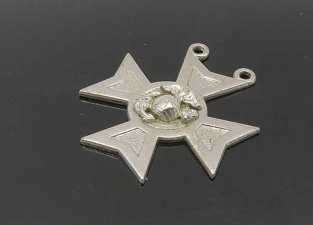 925 Sterling Silver  Vintage United States Military Badge Pendant  PT17063
