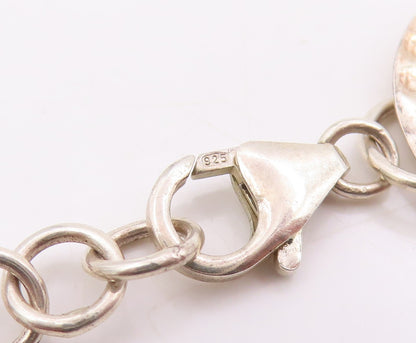 925 Sterling Silver Vintage Necklace Interlocking Hammered Circular Disc NE4743