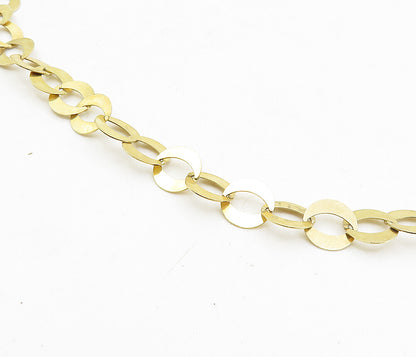 925 Sterling Silver  Shiny Gold Plated Petite Round Link Chain Necklace NE1746