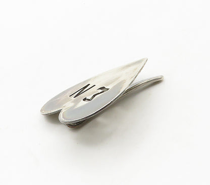 925 Sterling Silver  Vintage Dark Tone Love Heart EN Sweater Pin  TR2195