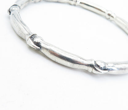 925 Sterling Silver  Vintage Shiny Bird Claw Pattern Bangle Bracelet  BT2074
