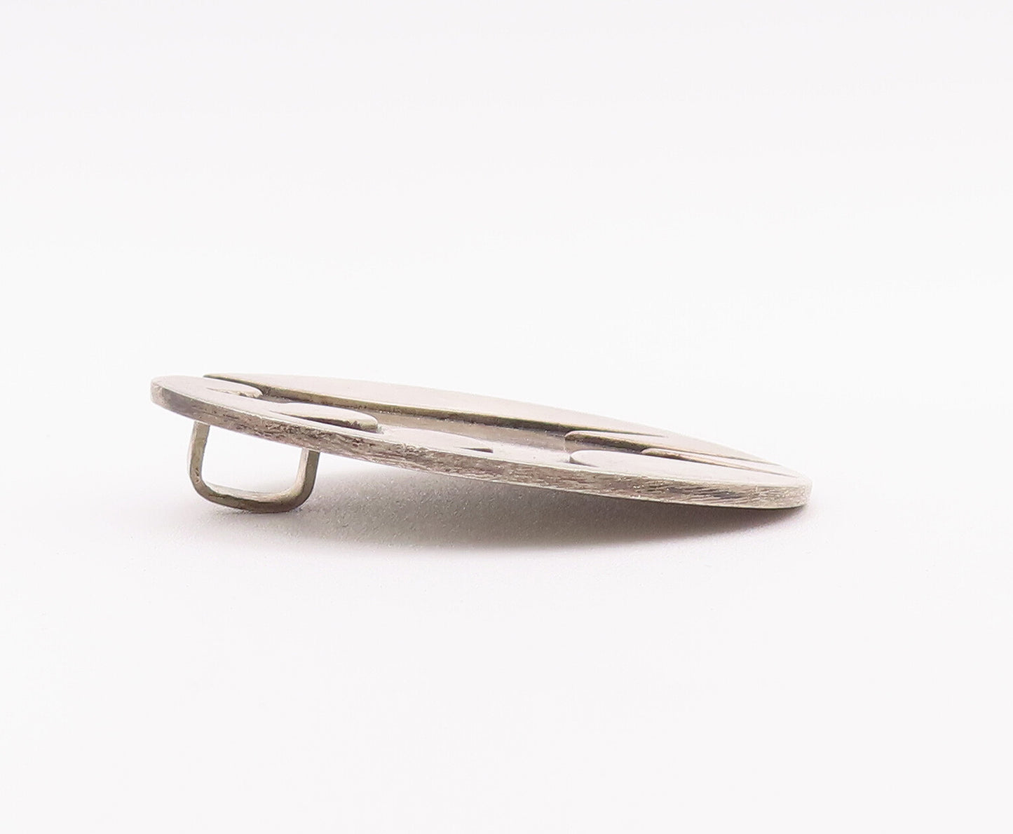 925 Sterling Silver Vintage Pendant Designer Solid Round Etched Pattern  PT22815