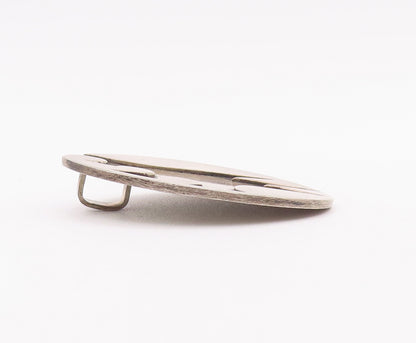 925 Sterling Silver Vintage Pendant Designer Solid Round Etched Pattern  PT22815