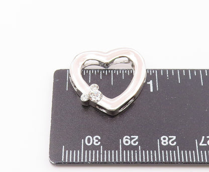 925 Sterling Silver  Cubic Zirconia Mickey Mouse Love Heart Pendant  PT16427
