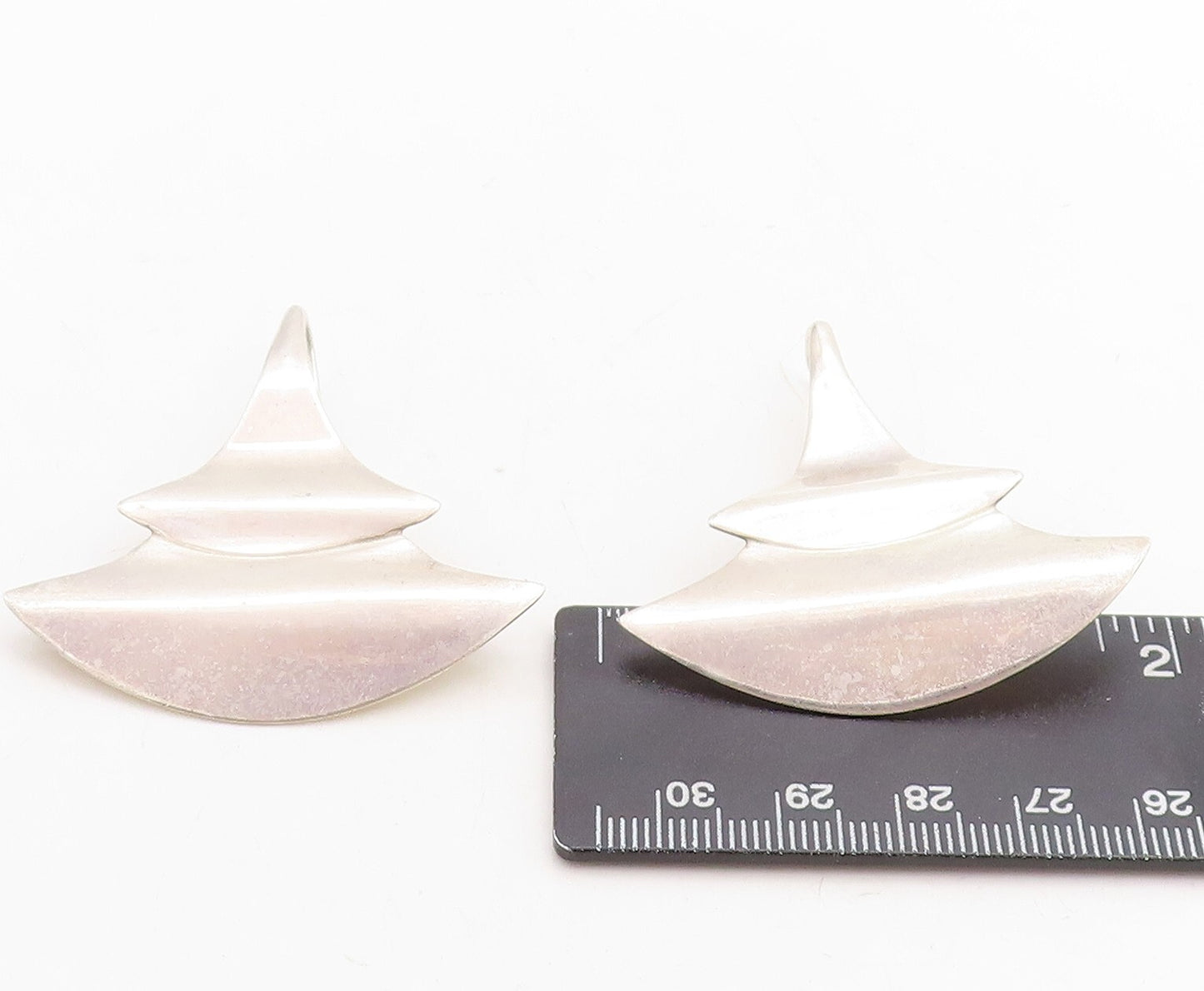 925 Sterling Silver Vintage Earrings Designer Cutout Christmas Tree  EG13305