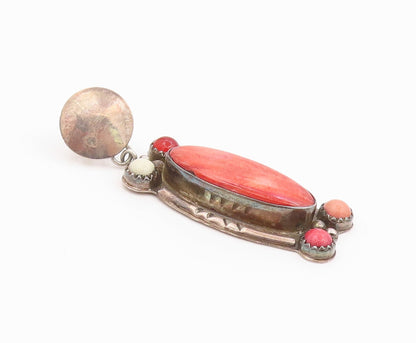 925 Sterling Silver Vintage Earrings NAVAJO Multi Gemstone Single Lot  EG14289