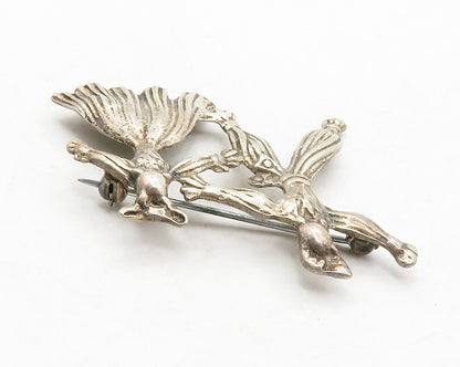 925 Sterling Silver  Vintage Dancing Couple Dark Tone Brooch Pin  BP4985
