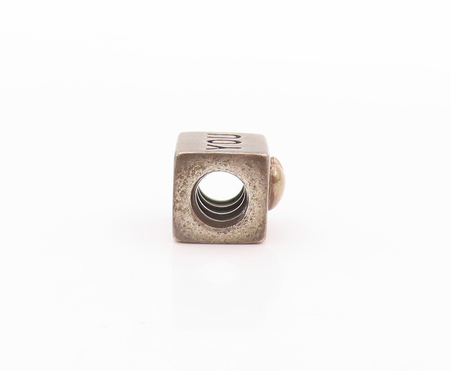 925 Sterling Silver Vintage Pendant PANDORA I Love You Etched Cube  PT24042