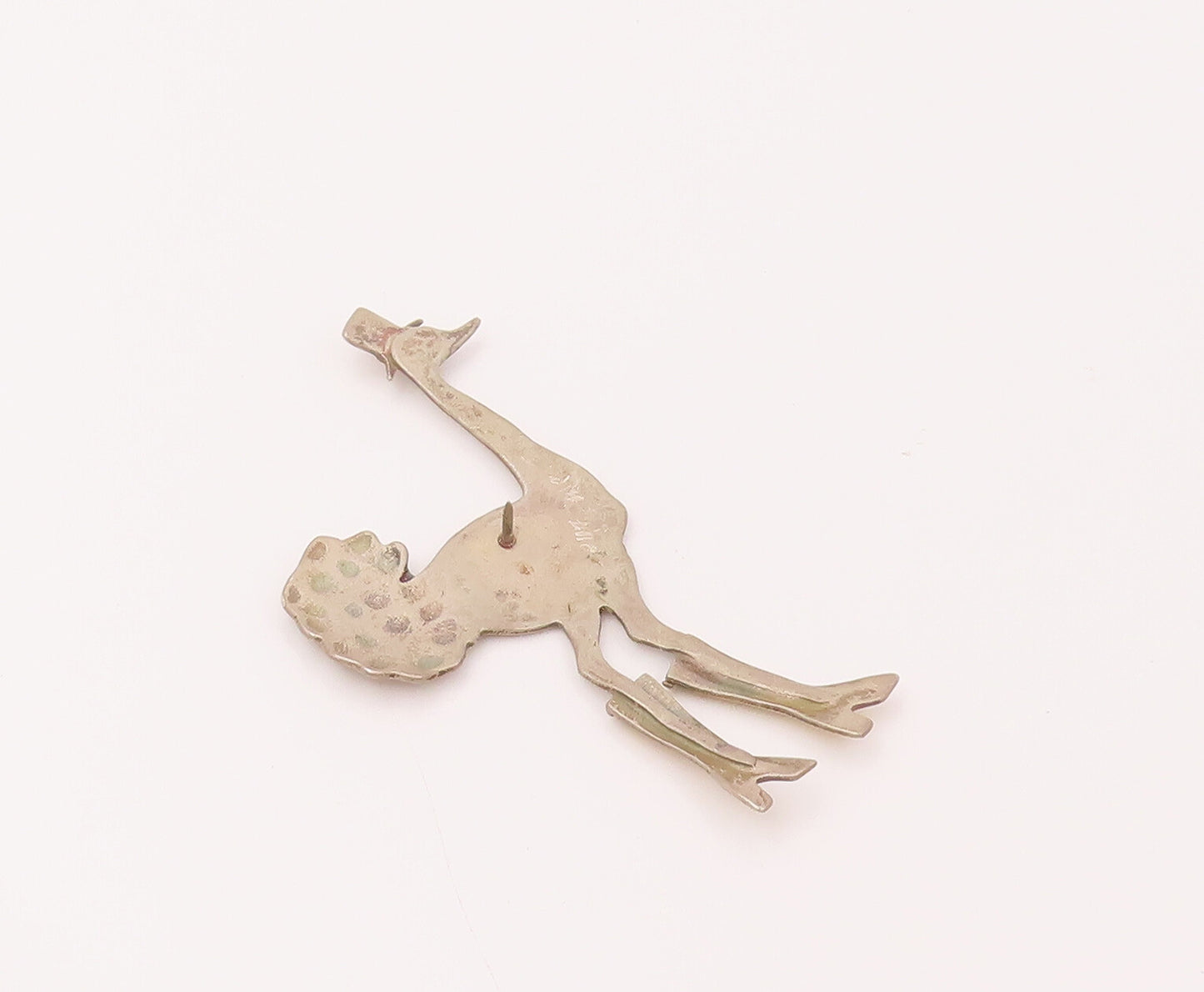 925 Silver  Vintage Designer Gold Plated Shoes & Hat Peacock Brooch Pin TR3503