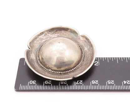 925 Sterling Silver Vintage Brooch Dark Tone European Carved Hat  BP11526