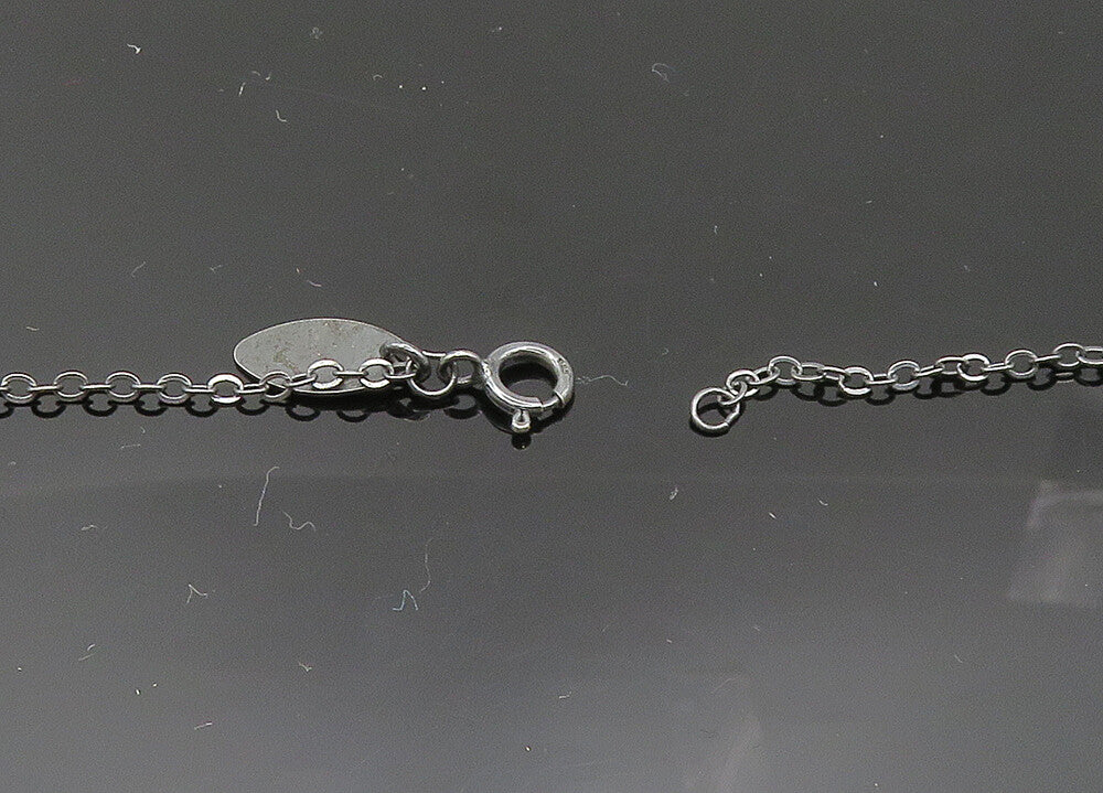 LISA LEONARD 925  Silver  Vintage Dark Tone Love Heart Chain Necklace  NE3370
