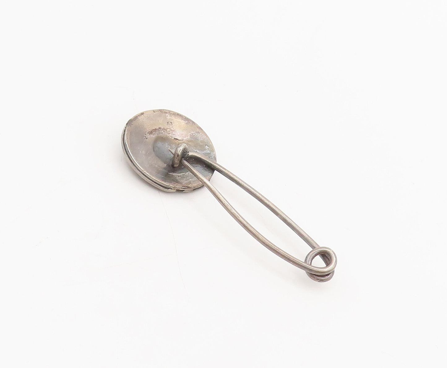 925 Sterling Silver  Vintage Modernist Circular Carved Brooch Pin  TR3527