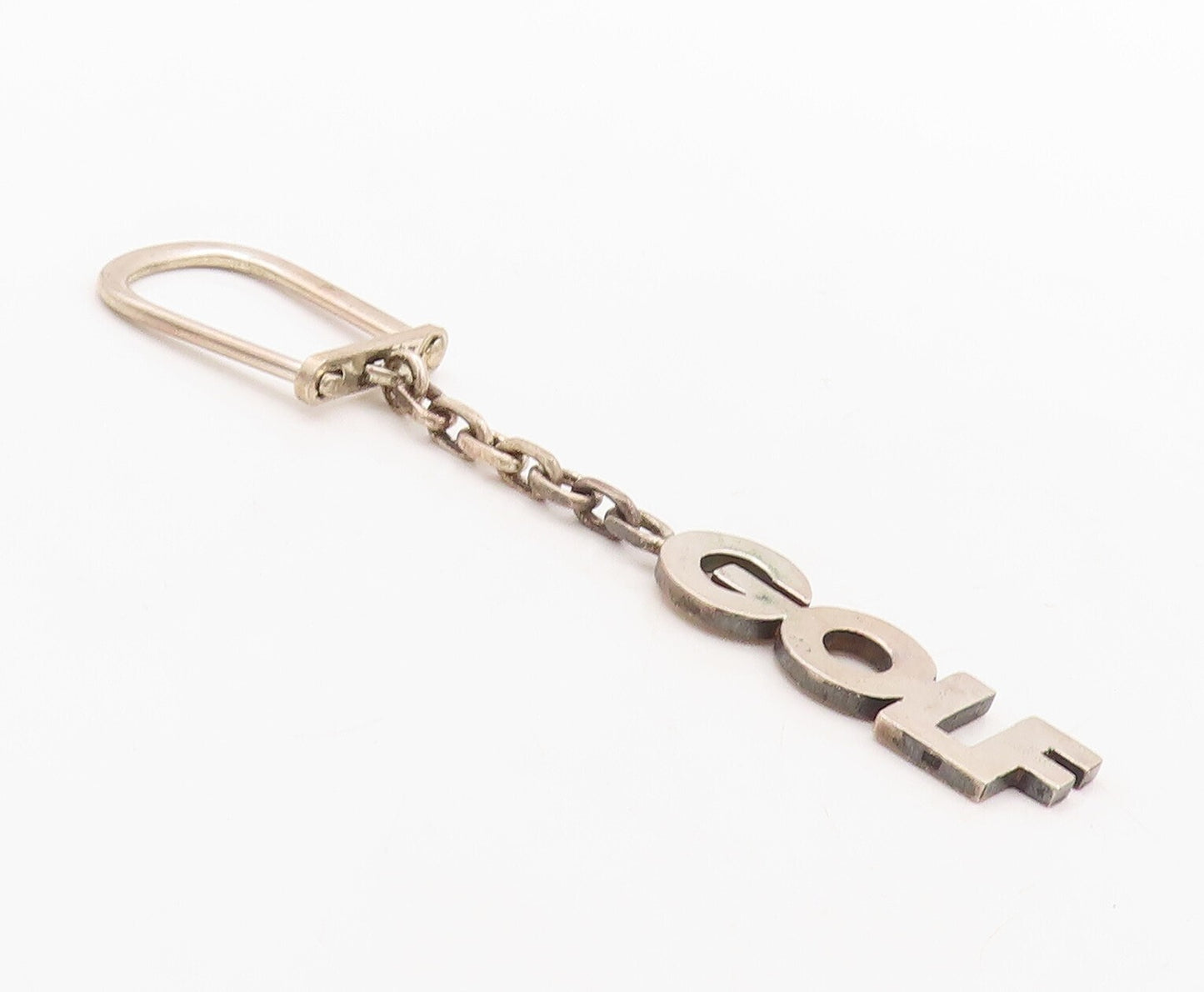 925 Sterling Silver Vintage Keychain Minimalist Solid Cutout GOLF  TR3808