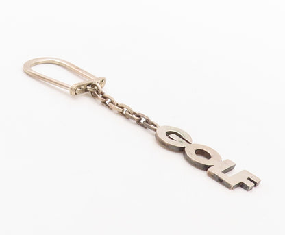 925 Sterling Silver Vintage Keychain Minimalist Solid Cutout GOLF  TR3808