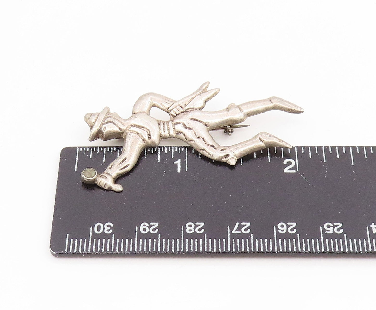 925 Sterling Silver Vintage Brooch Pin MEXICO Flamenco Dancer Figure  BP12398