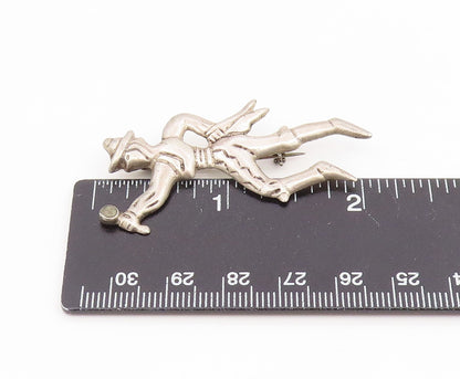 925 Sterling Silver Vintage Brooch Pin MEXICO Flamenco Dancer Figure  BP12398
