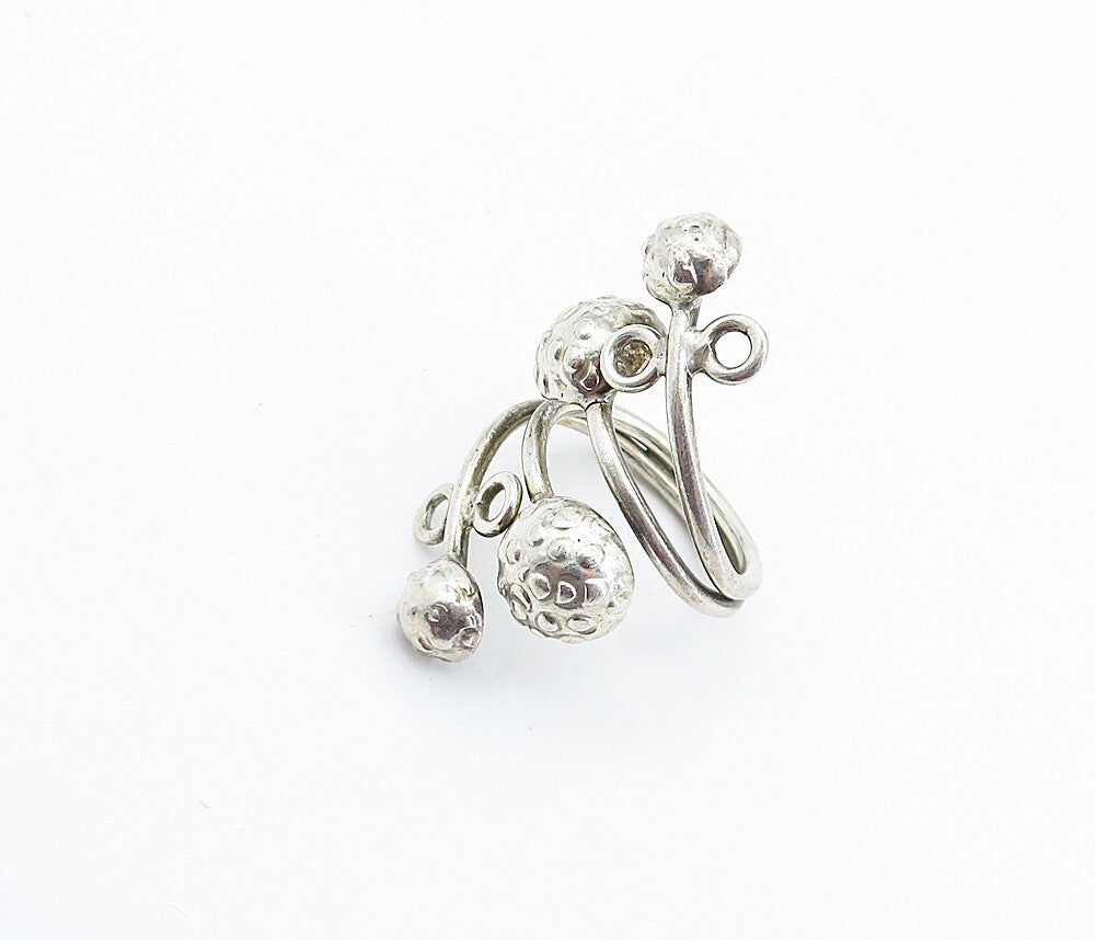 925 Sterling Silver  Vintage Spotted Dome Split Bypass Design Ring Sz 6 RG5884